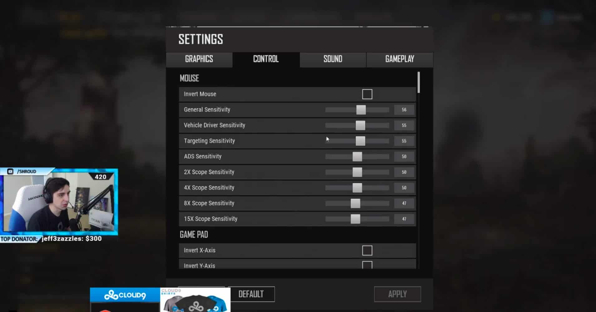 shroud mouse speed settings apex