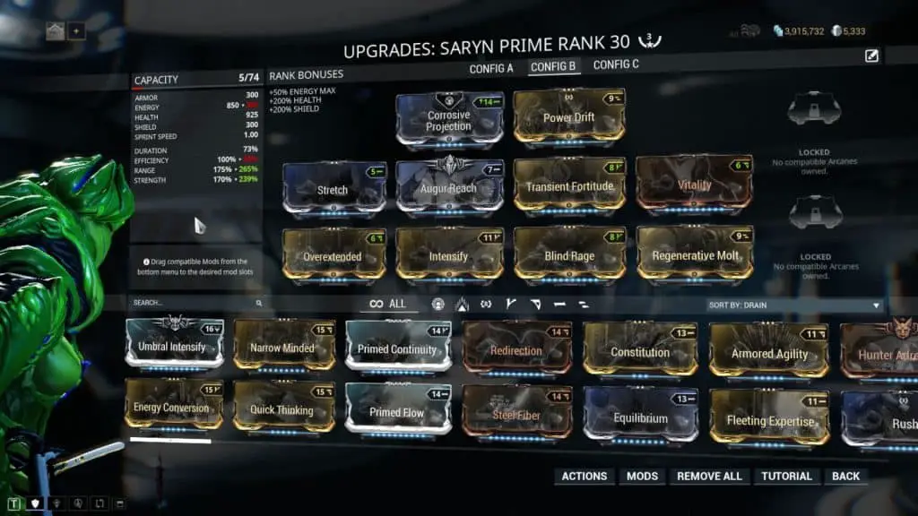 Saryn Premade Group Build